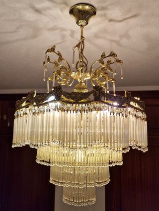 Lampara de techo de lágrimas de cristal