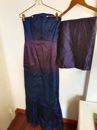 Vestido de fiesta degradado azul y morado
