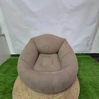 Puff Hinchable Beige/Marrón