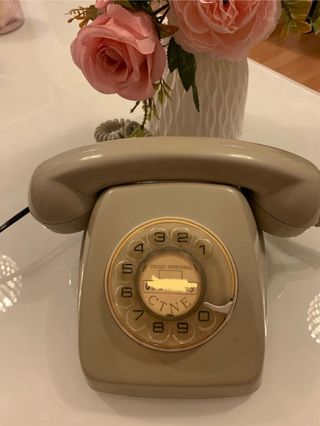 Teléfono Heraldo Beige-gris Años 60-70 decoración