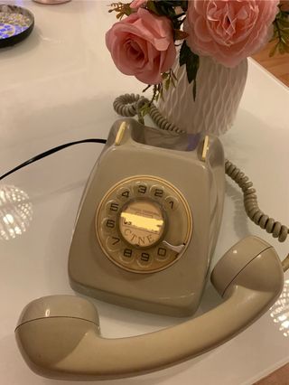 Teléfono Heraldo Beige-gris Años 60-70 decoración
