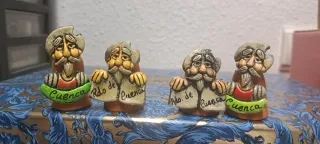 2 dedales de barro Quijote y Sancho