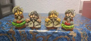 2 dedales de barro Quijote y Sancho