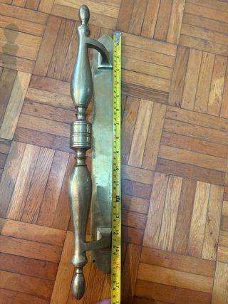 Pareja Tiradores Antiguos Metal Dorado 42cm