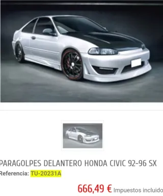 Parachoques delantero Honda Civic y universal