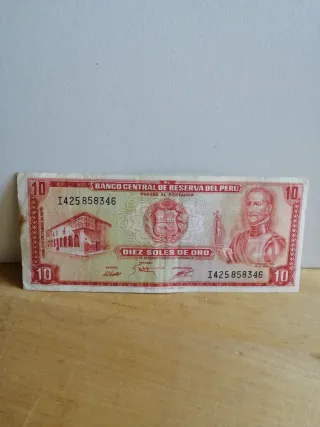 Lote 3 Billetes Antiguos Perú 50, 10, 5 Soles