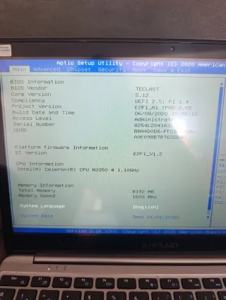 Portátil Teclast Plata