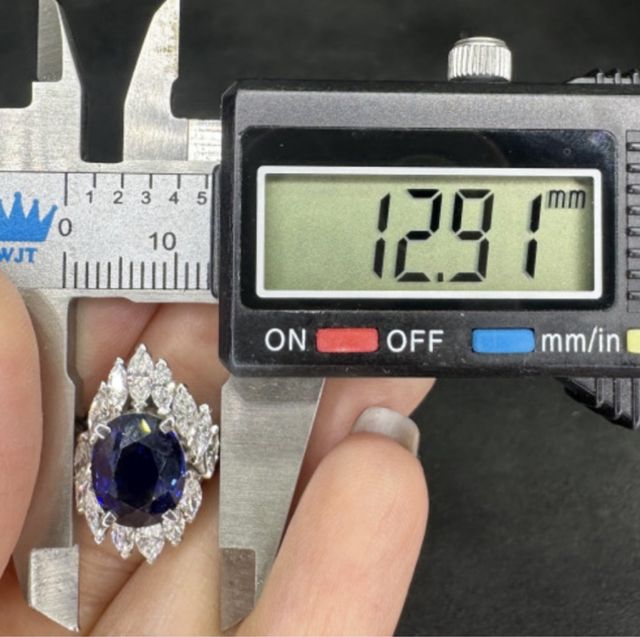 Anillo Zafiro3,44ct Natural Diamantes Platino