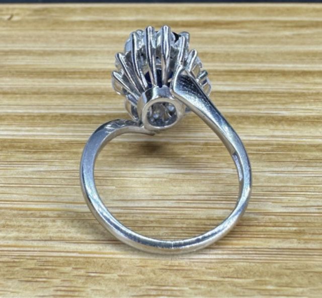 Anillo Zafiro3,44ct Natural Diamantes Platino