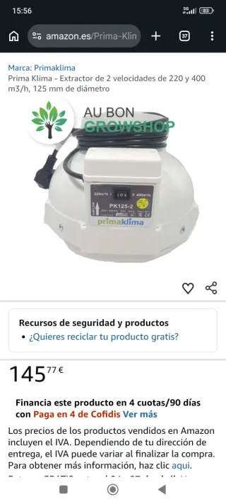 Extractor de aire Primaclima