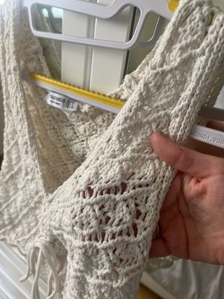 Top ganchillo blanco Stradivarius