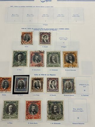 Álbum de Sellos Chile 1853-1970 + Correo Aéreo