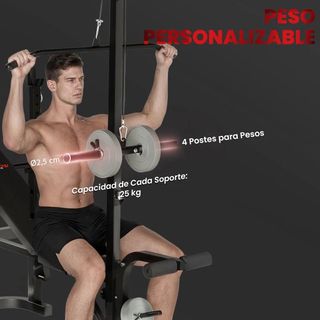 Banco de Musculación con Soporte para Barra