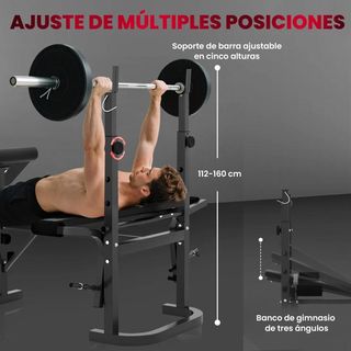 Banco de Musculación con Soporte para Barra