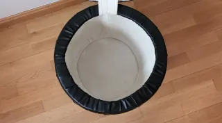 Puff baúl almacenamiento cuero negro