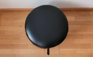 Puff baúl almacenamiento cuero negro