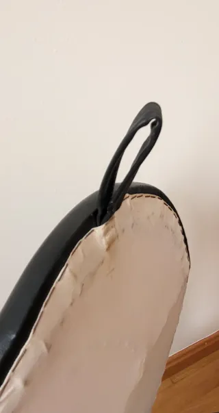 Puff baúl almacenamiento cuero negro