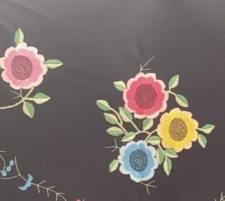 Mantón de Manila bordado flores negro