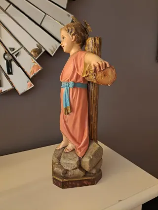Niño Jesús s/Cruz, Olot pasta madera ojos cristal