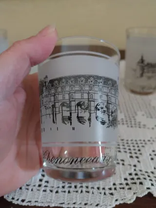 Set 6 bicchieri vintage con castelli francesi