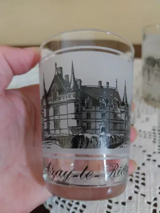 Set 6 bicchieri vintage con castelli francesi