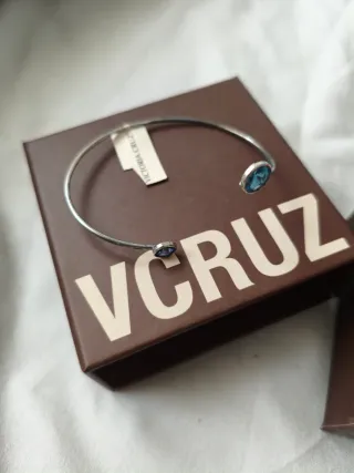 Conjunto VCRUZ collar y pulsera azul