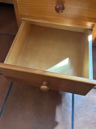 Escritorio madera pino maciza con cristal