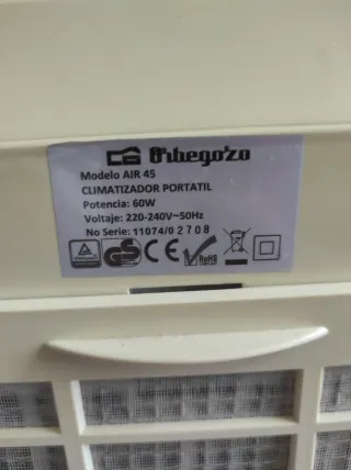 Climatizador ventilador Orbegozo Air 45