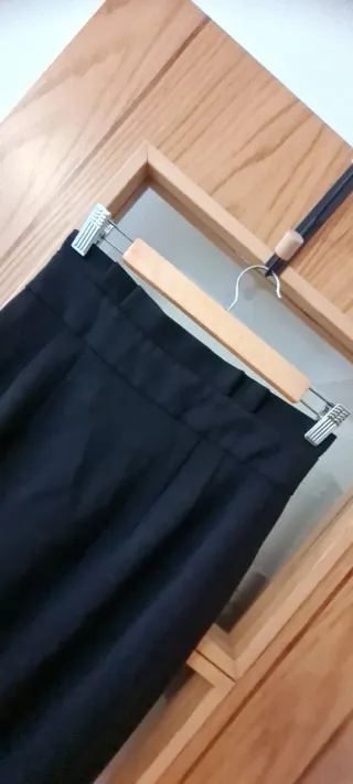 Falda Zara Negra Recta Talla S