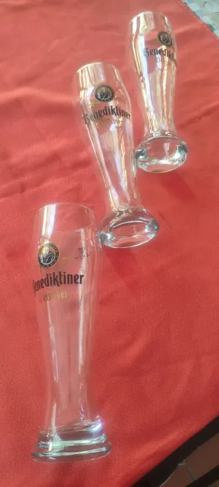 3 Vasos de Cerveza Benediktiner Weissbier medio li