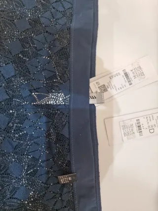 Conjunto lencero Etam encaje azul pato