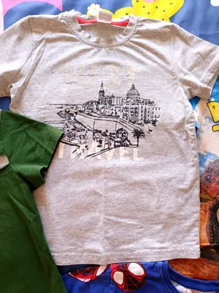 Lote 6 camisetas niño T-Rex, Spiderman, Irlanda