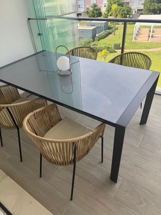 Mesa exterior extensible jardín de 180 a 220