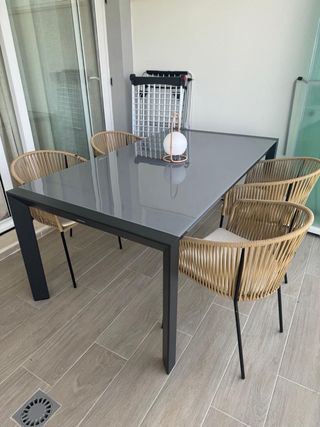 Mesa exterior extensible jardín de 180 a 220