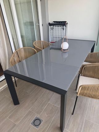 Mesa exterior extensible jardín de 180 a 220