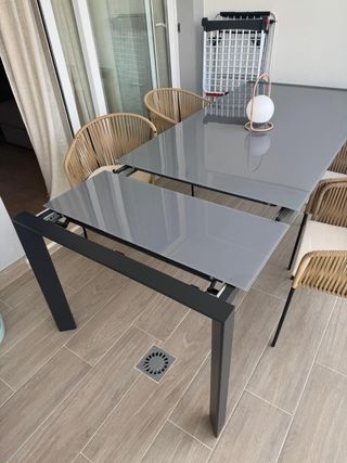 Mesa exterior extensible jardín de 180 a 220