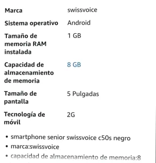 Teléfono Swissvoice para Mayores.smartphone.