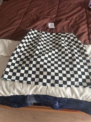 Falda cuadros blanco y negro Talla 34