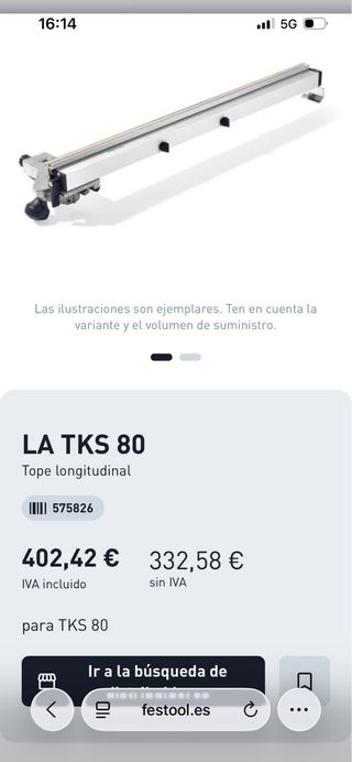 Festool Tope longitudinal TKS 80 Nuevo