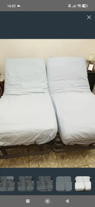 2 camas articuladas 75x190cm con colchones nuevos