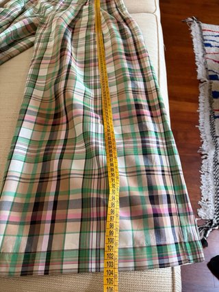 Pantaloni palazzo quadri cotone
