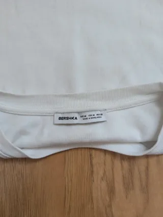 Camiseta corta blanca Bershka