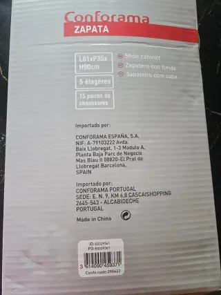 Zapatero organizador de tela y plástico