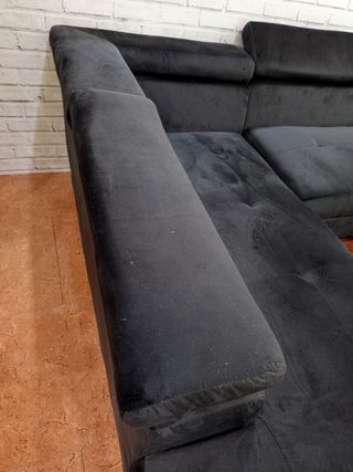Sofá Rinconera Negro Tela