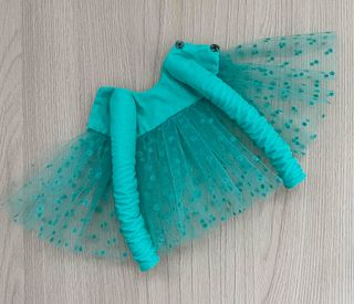 Vestito turchese Blythe cotone tulle pois