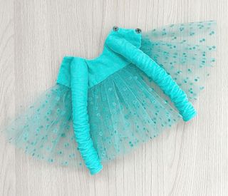 Vestito turchese Blythe cotone tulle pois