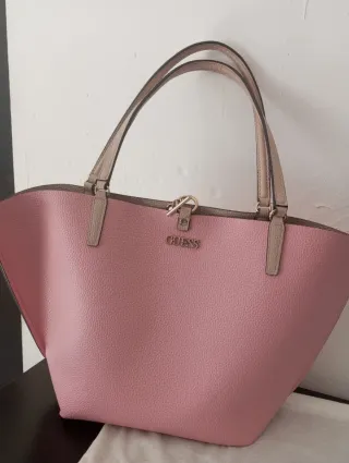 Bolso Guess Rosa y Beige
