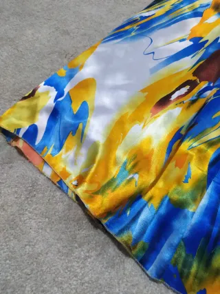 Vestido fiesta largo estampado mujer