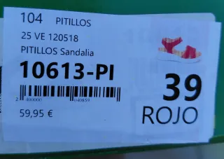 Sandalias Pitillos Piel Roja Talla 39