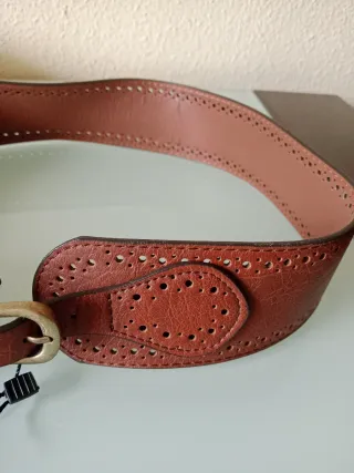 Cinturón mujer marrón con detalles